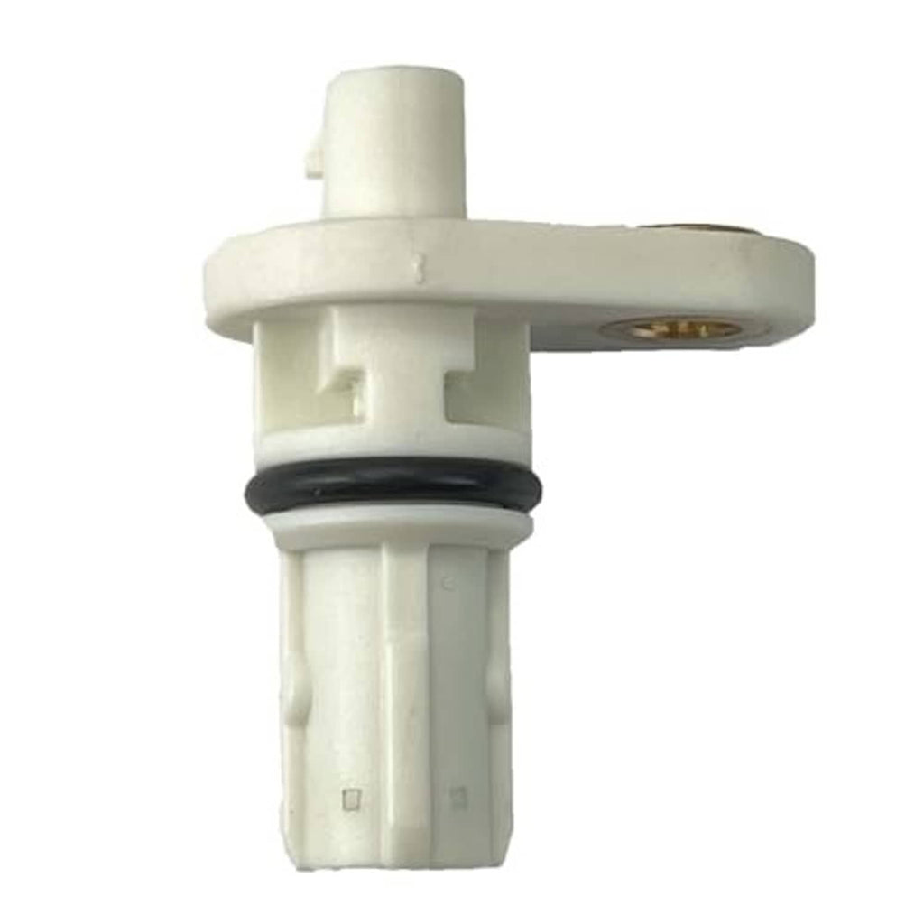 Crankshaft position sensor end view with white cap and black seal band
