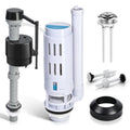 Black and gray dual flush toilet valve replacement kit with push button parts