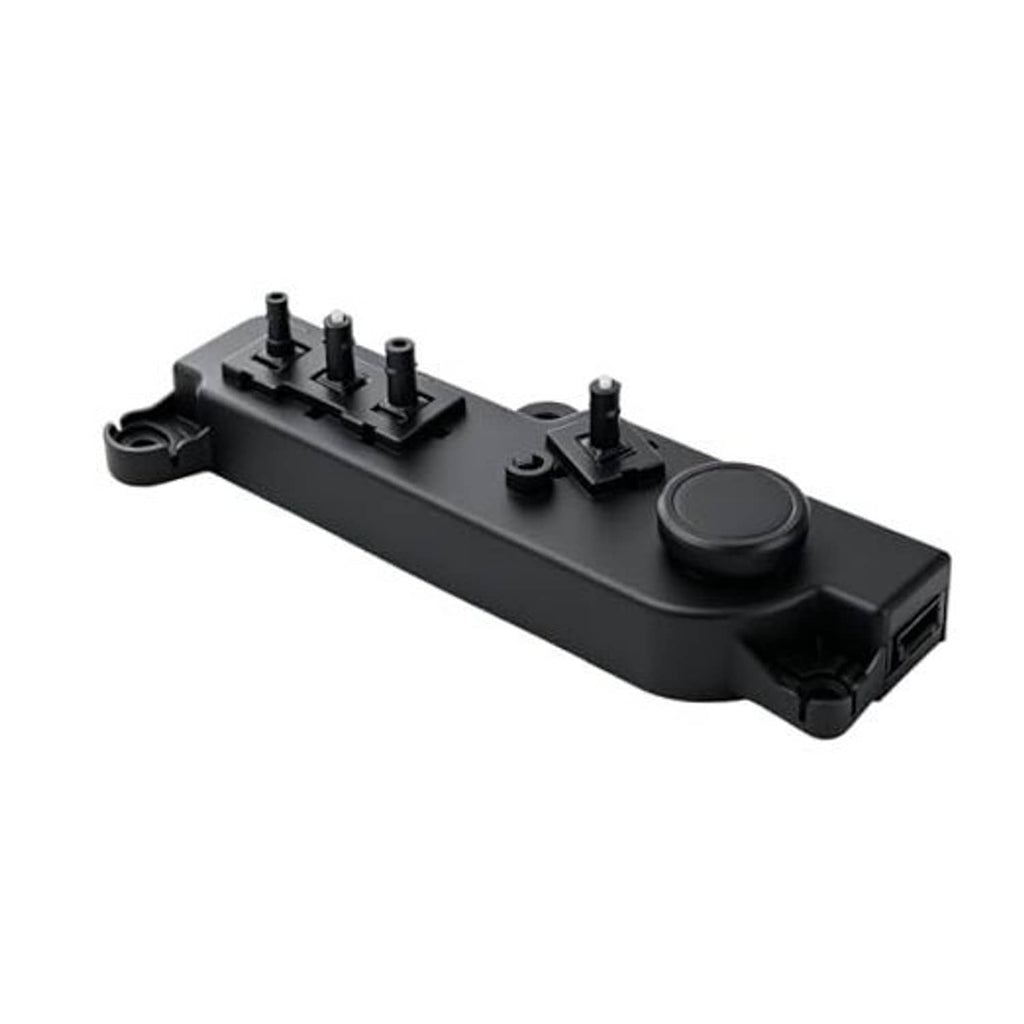 Black power seat switch module with control knob and four mounting posts