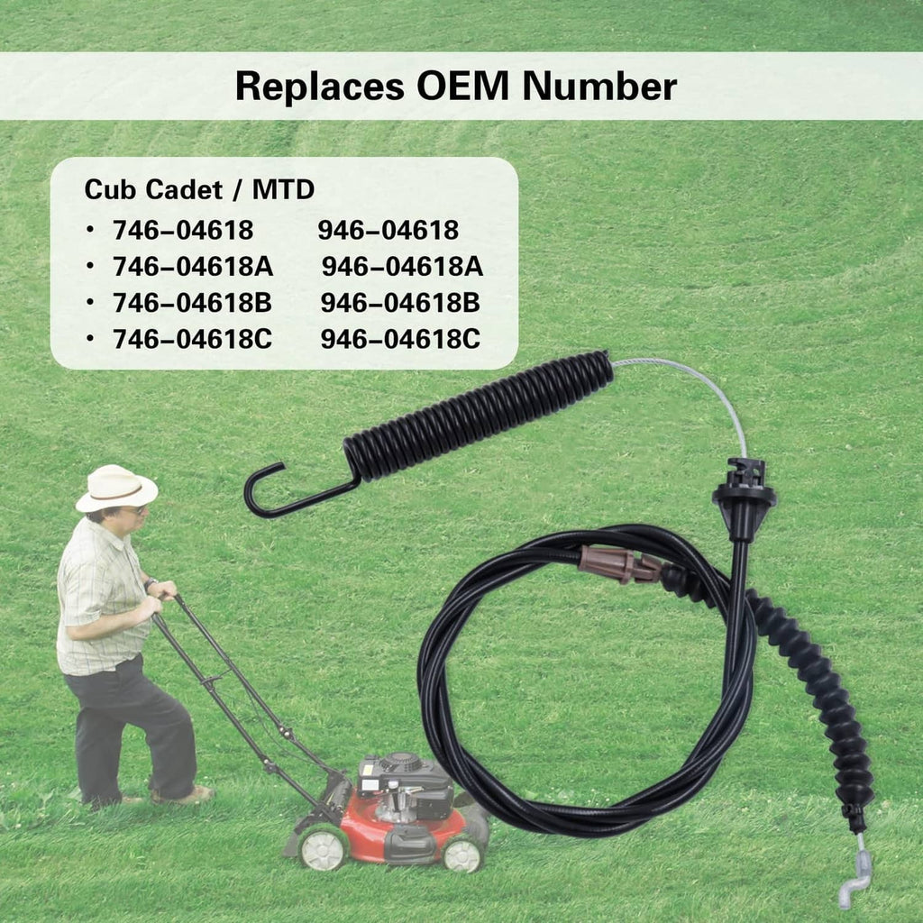 Black deck engagement cable with coiled spring and two hook terminals