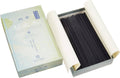 Japanese incense sticks set in box with black sticks and white wrapper