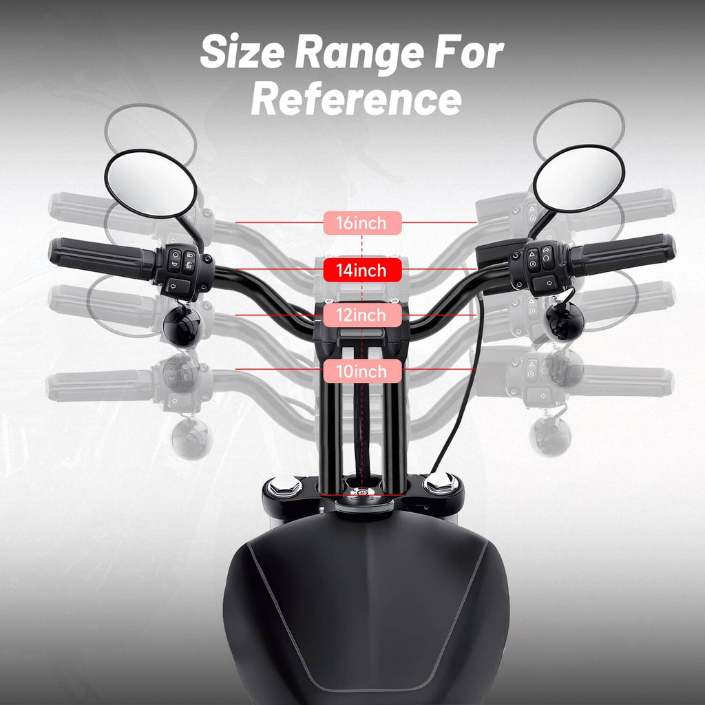 Black 14 in rise T-bar handlebar with straight grips and center mounting base