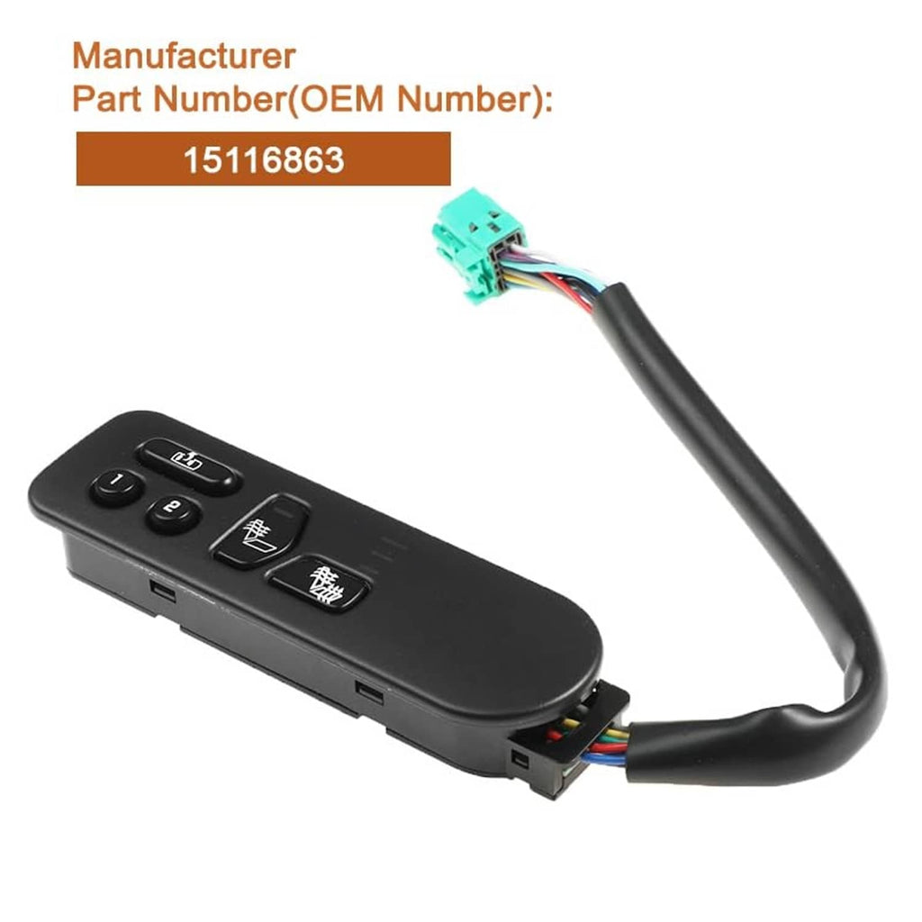 Black seat heater switch panel with control buttons and wiring harness