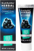 Herbal charcoal toothpaste box and tube set with cool mint, gluten free, 3.5 oz