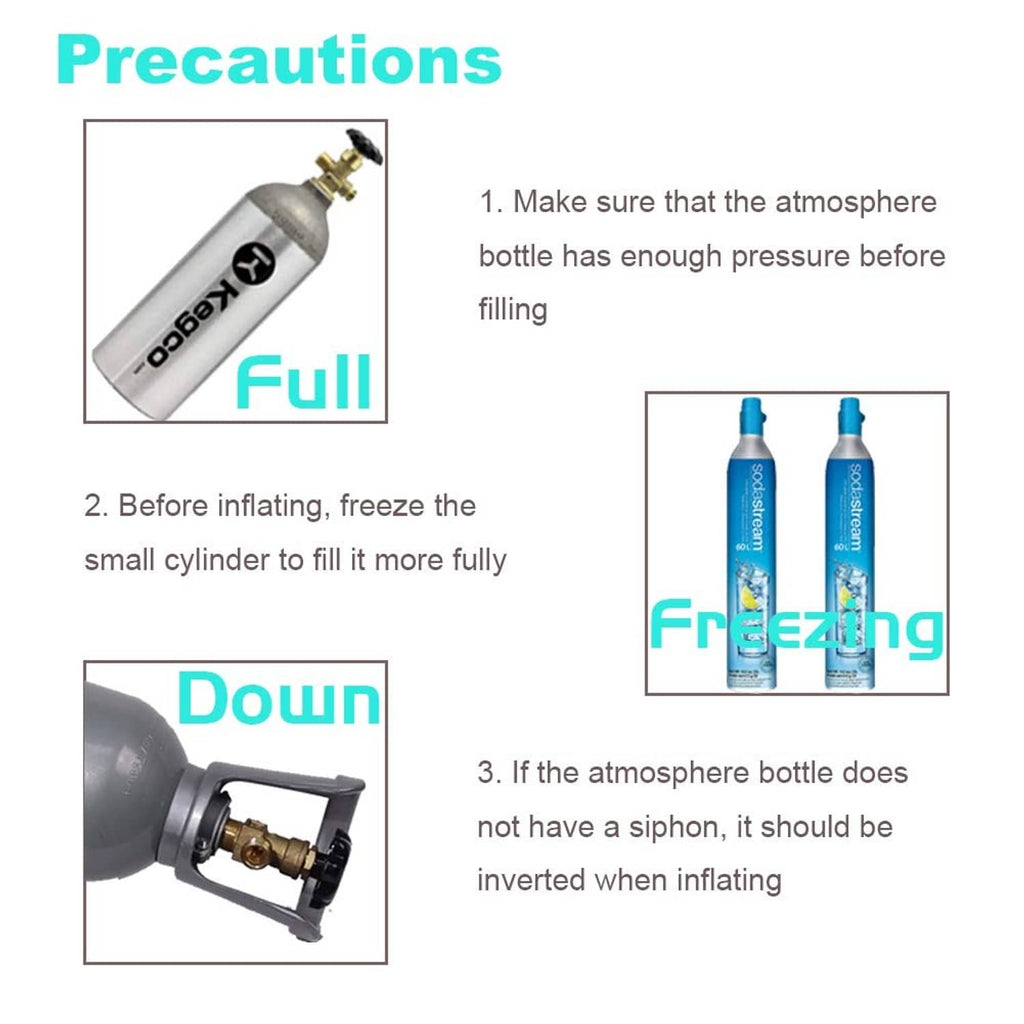 CO2 refill adapter hose with brass fittings and black valve control head