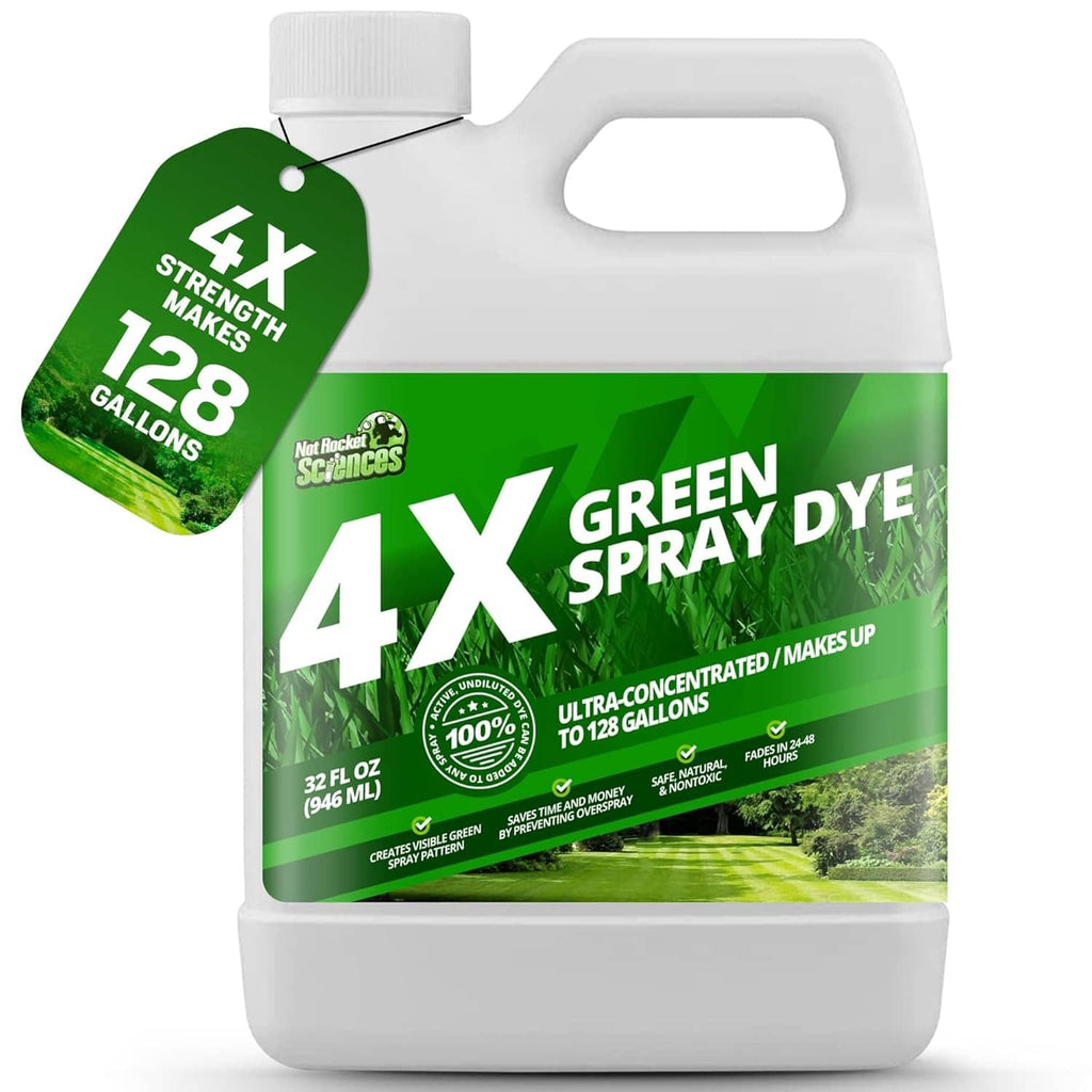 4X green spray dye concentrate bottle, 32 fl oz (946 mL), white cap