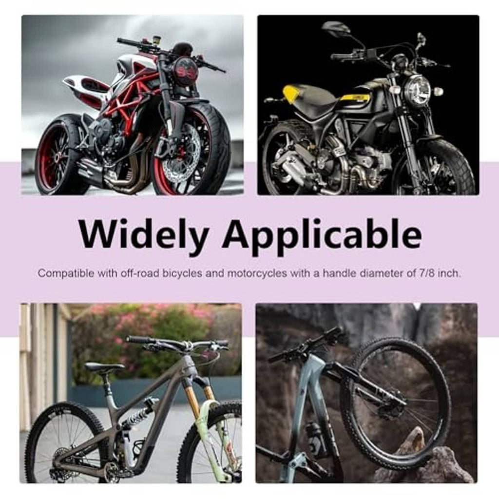 Motorcycle brake and clutch levers installed on 7/8-inch handlebars, black