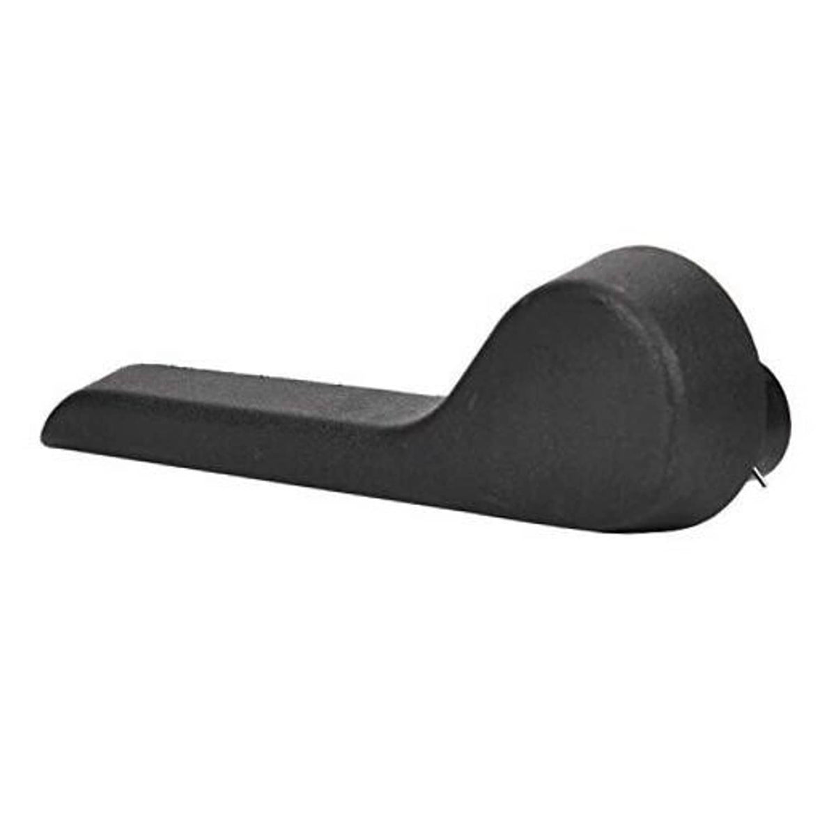 Black left front seat recliner lever handle with rounded trigger end