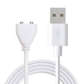 White USB-A to DC magnetic charging cable with barrel power connector