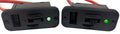 Heavy-duty RC on/off switch set, two black modules with green indicator lights