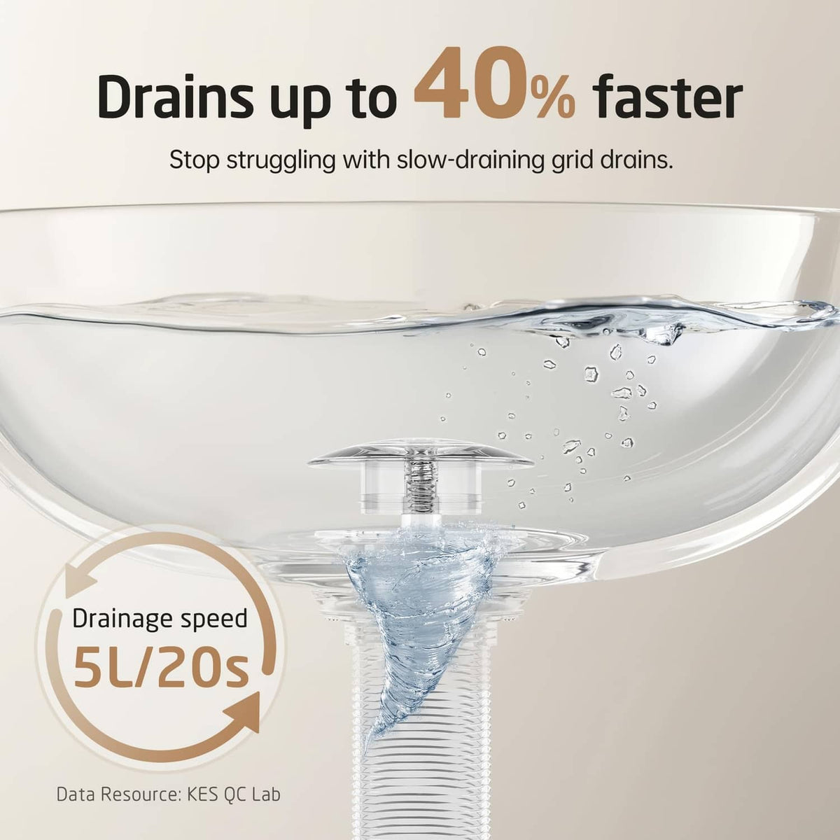 Matte black pop-up sink drain designed for quick draining performance