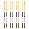 Double open zipper repair latch insert pins, size #5, in gold, silver, dark and bronze pairs