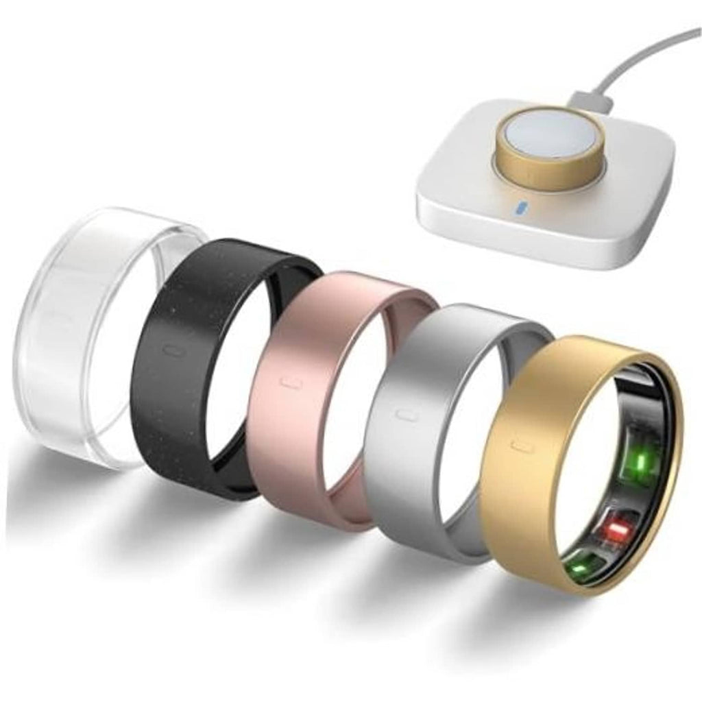 Set of 5 TPU ring covers in clear, black, rose gold, silver, and gold
