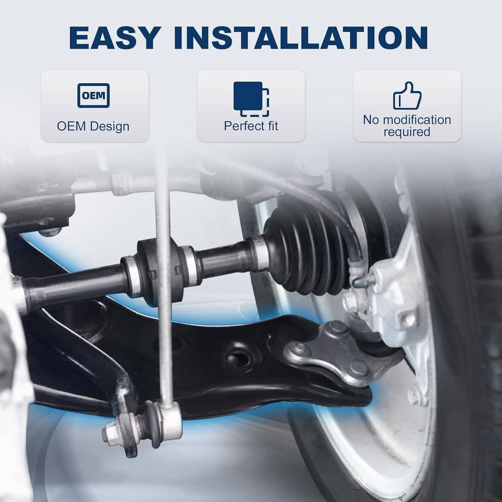 Suspension control arm parts shown during front installation on wheel hub area