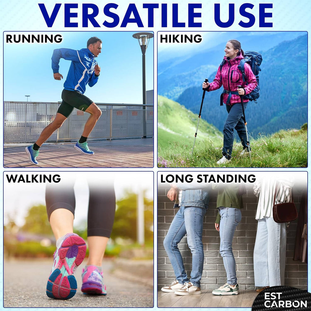 Carbon fiber insole for running, hiking, walking, and long standing.