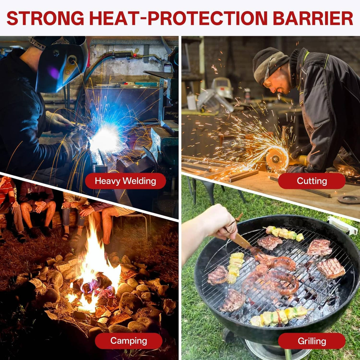 Golden fire-resistant welding blanket for welding, cutting, and grilling protection