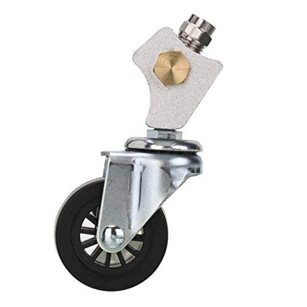Caster wheel with metal bracket for undercarriage pressure washer cleaner assembly