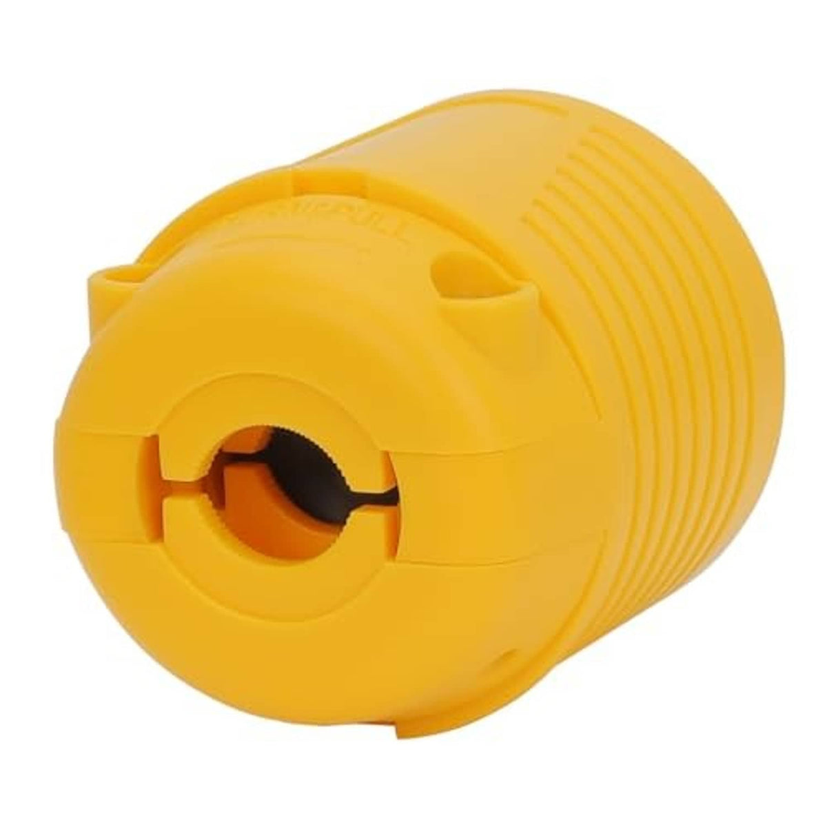 L6-30P locking plug connector, yellow housing with round keying opening
