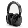 Black over-ear wireless headphones with cushioned ear cups and padded headband.