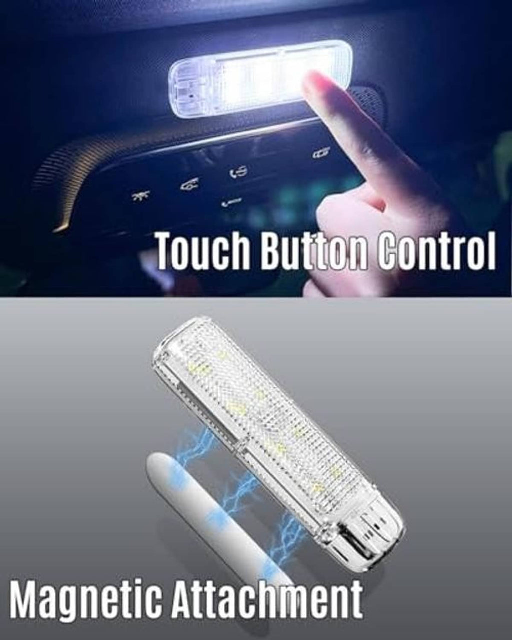 Single clear LED light bar with bright white illumination and fingertip touch control