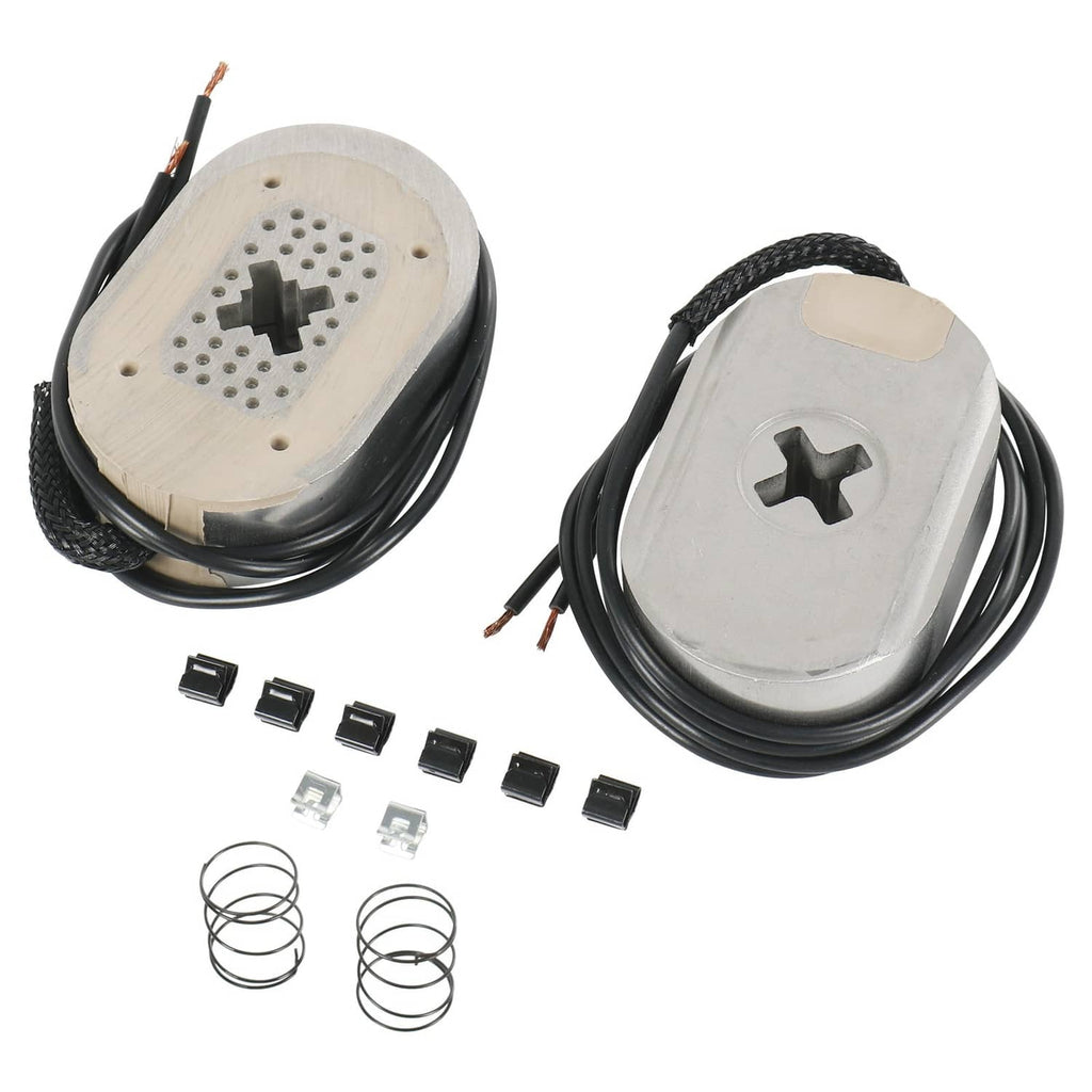 Set of two electric trailer brake magnets with black wire leads plus springs and retainer clips