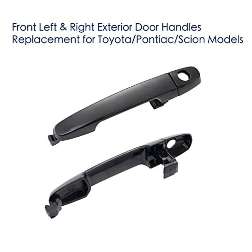 Exterior door handle replacement in dark gray/black with mounting bracket underside