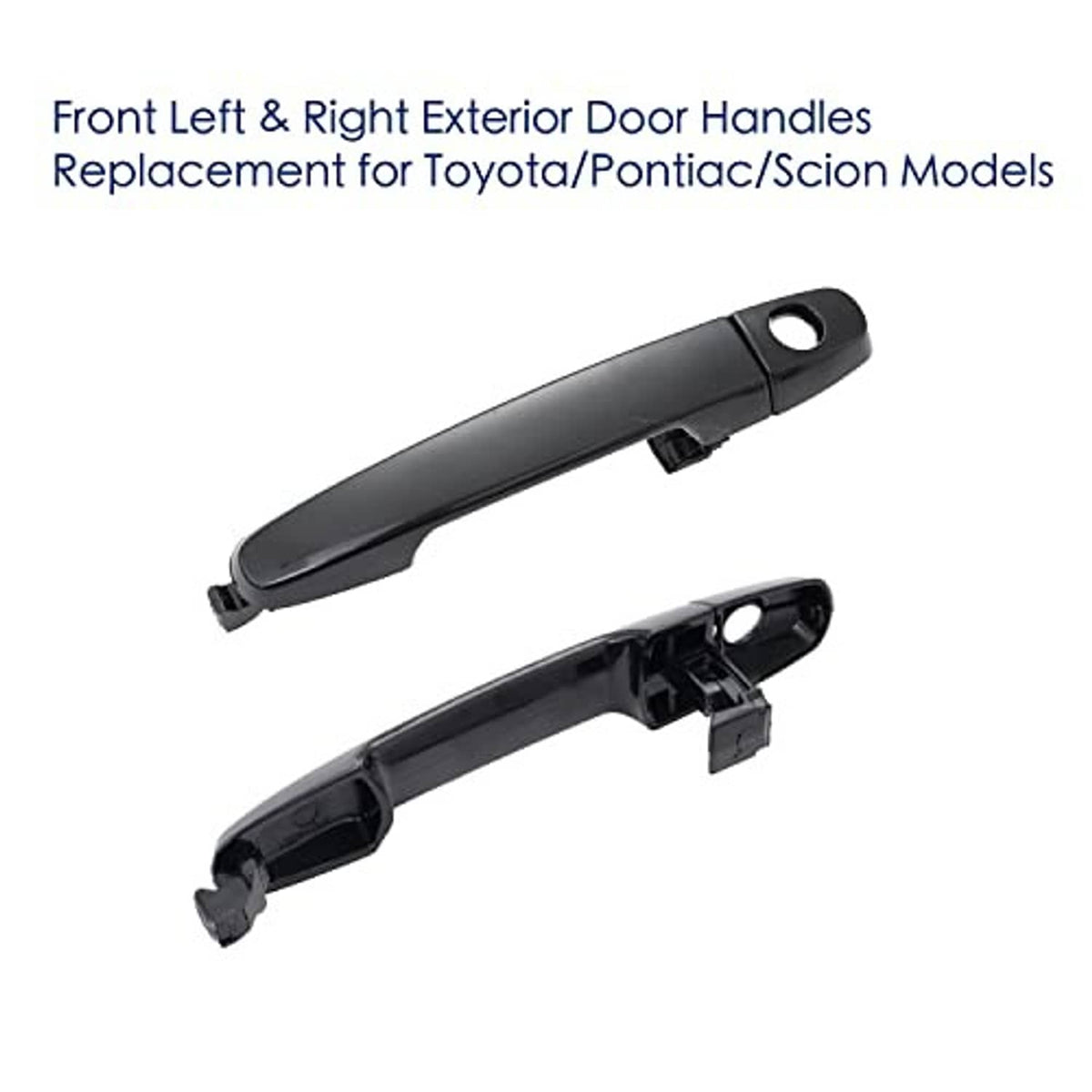 Exterior door handle replacement in dark gray/black with mounting bracket underside