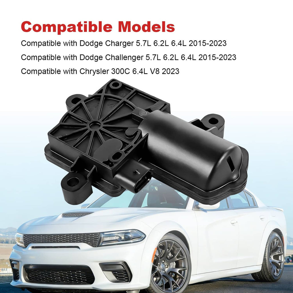 Active exhaust valve actuator unit with black casing and silver coil spring