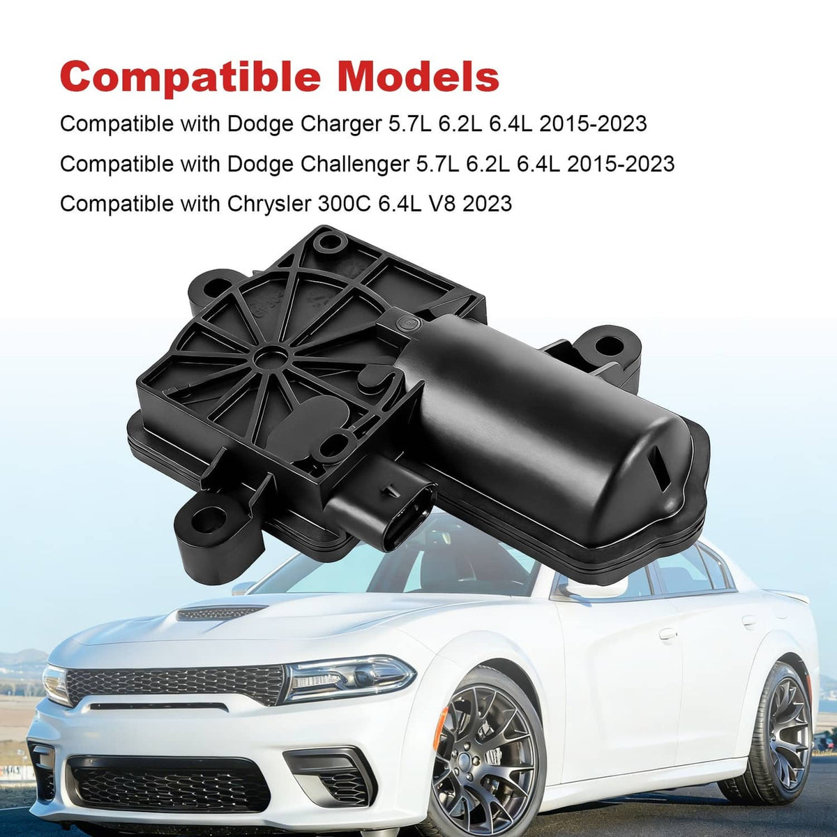 Active exhaust valve actuator unit with black casing and silver coil spring
