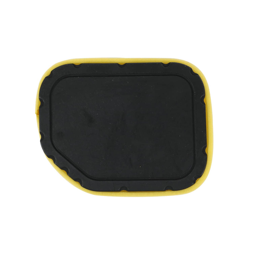 Black air filter insert panel with molded edges, yellow foam perimeter