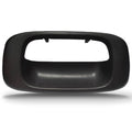 Black tailgate handle bezel trim with rectangular cutout