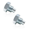 Metal horizontal floor jack handle bolt set, chrome-finish, 2-pack