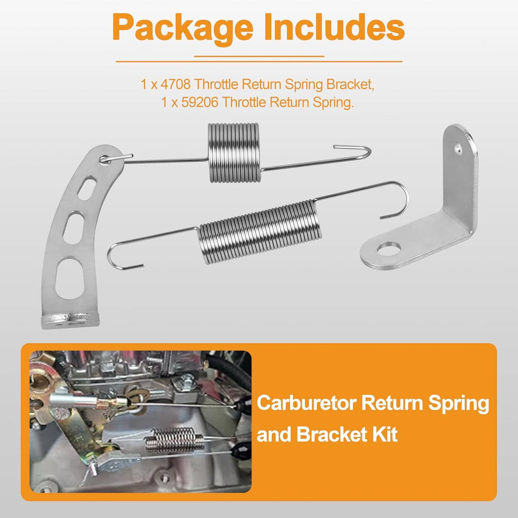 Carburetor return spring and bracket kit with L bracket and two coil springs