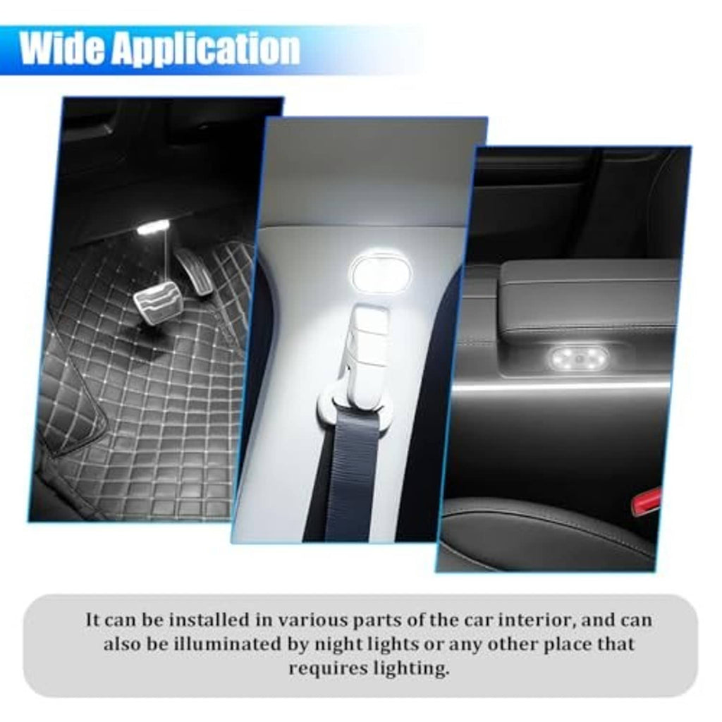 Magnetic oval LED interior lights shown for cabin and footwell installation