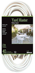 Light-duty outdoor extension cord, 40 ft, 16-gauge white, Yard Master patio cord pack
