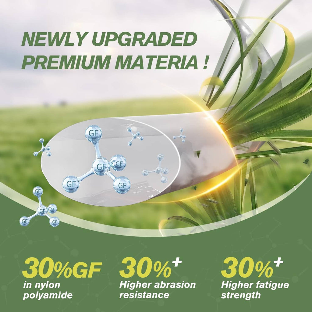 Nylon weed trimmer string material graphic with glowing strands
