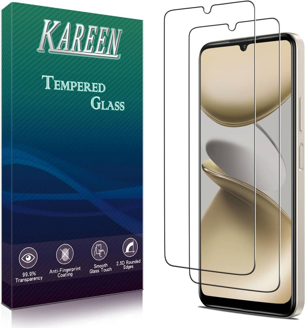 KAREEN tempered glass screen protector box with two slim screen covers shown