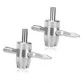 Tire valve core removal tools, 2-pack of silver metal 4-in-1 wrenches with handles