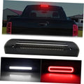 Smoked black LED high mount brake light bar with lit red strip and diode row