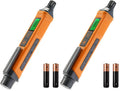 Orange portable gas detector, pair with black end caps and green LCD screen.