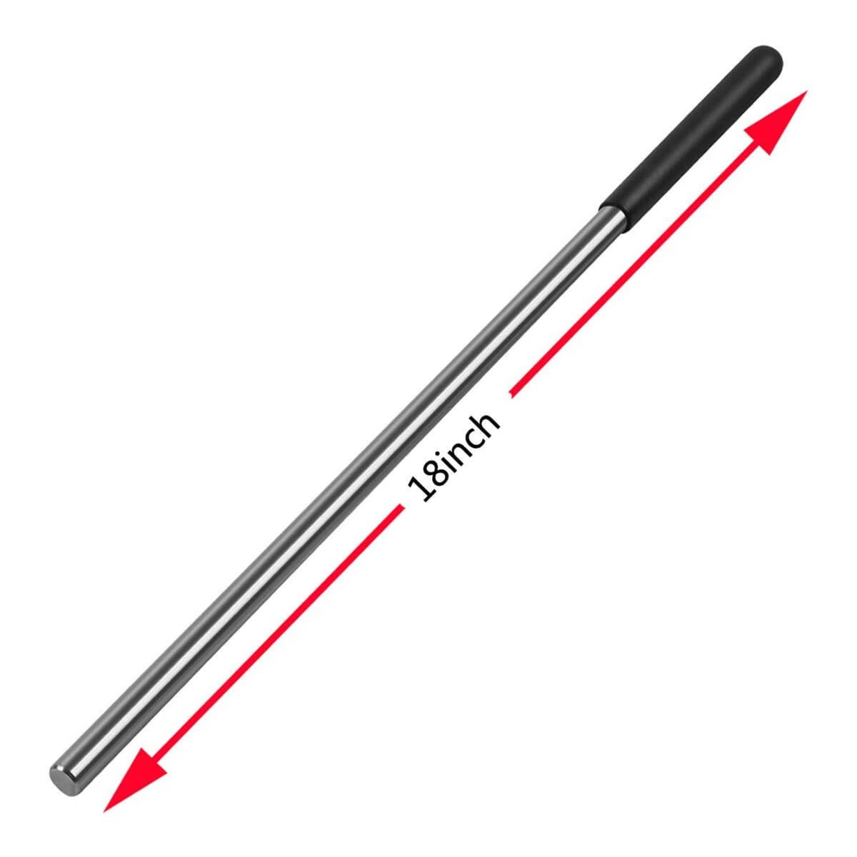 18-inch steel torsion spring winding rod with black rubber handle