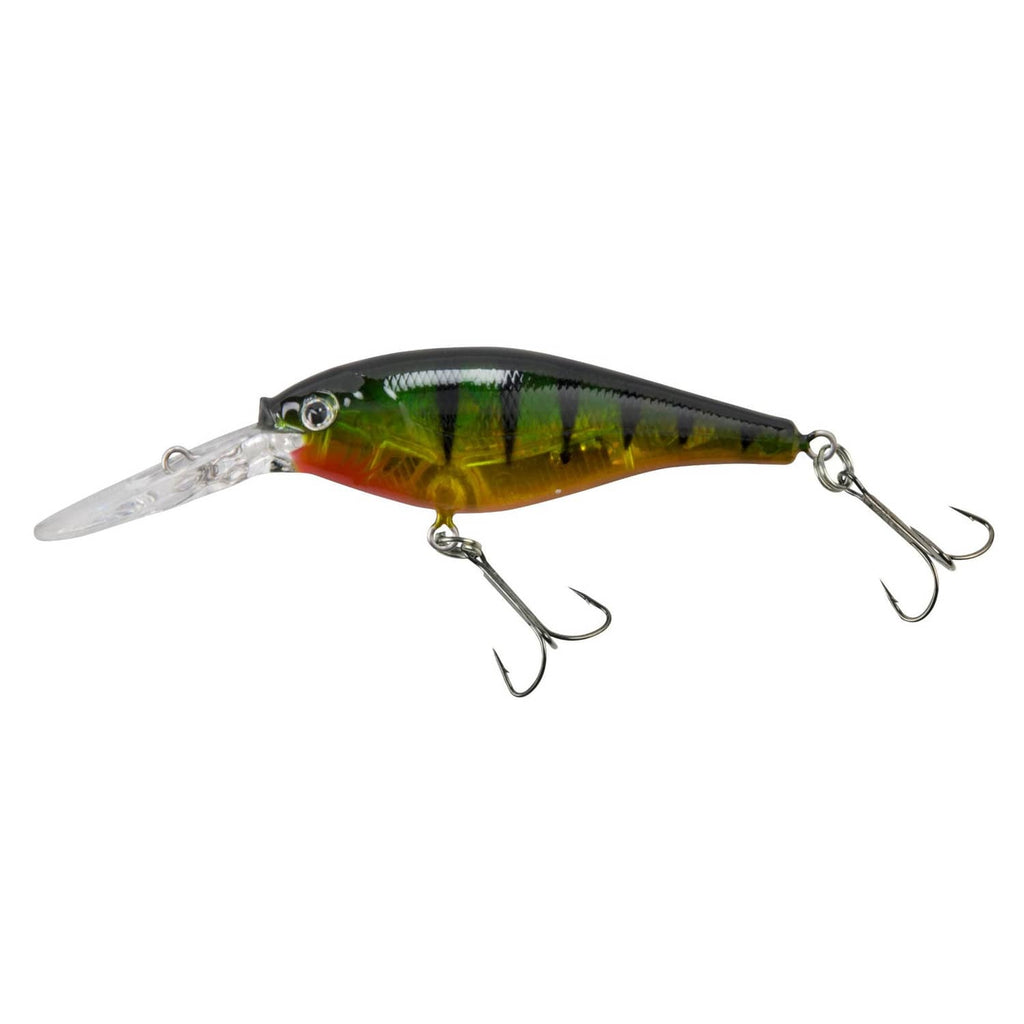 Berkley crankbait fishing lure, flashy perch pattern with lip and 3 treble hooks