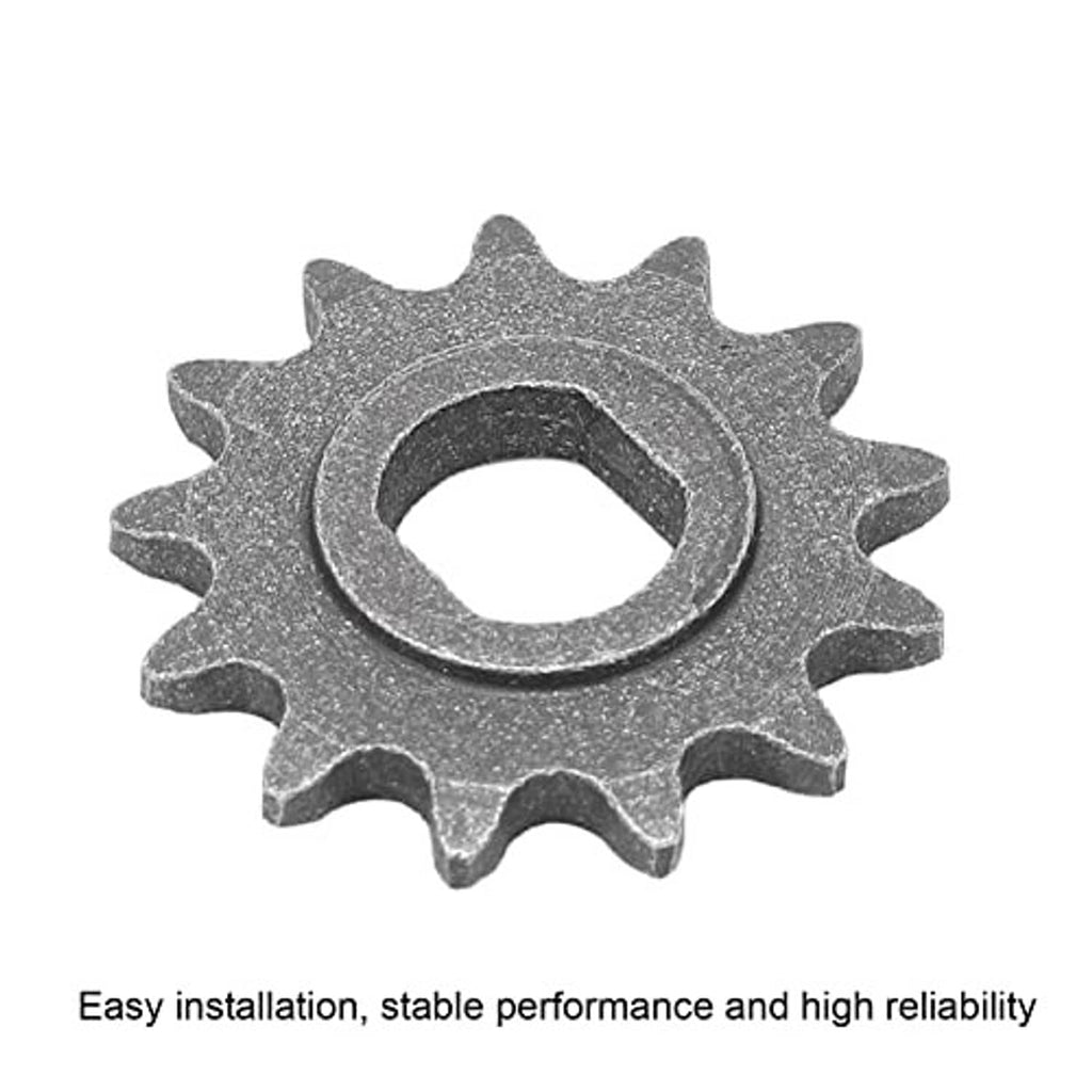 Dark gray 13-tooth chain sprocket with circular center hole and evenly spaced teeth