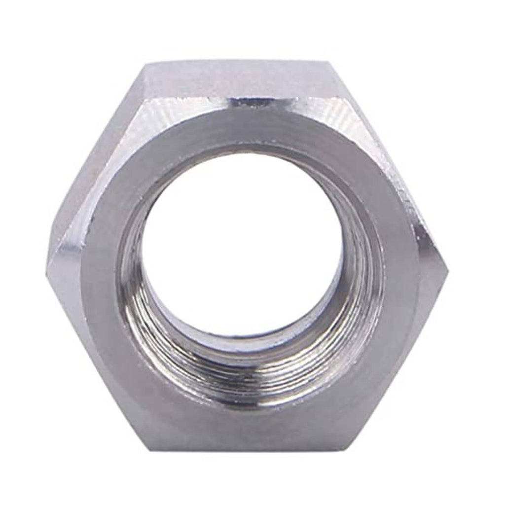 Stainless steel 304 full hex coupling showing hex interior opening with female threads