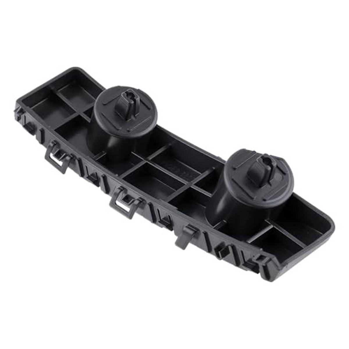 Black plastic bumper bracket base with two round posts and grid supports