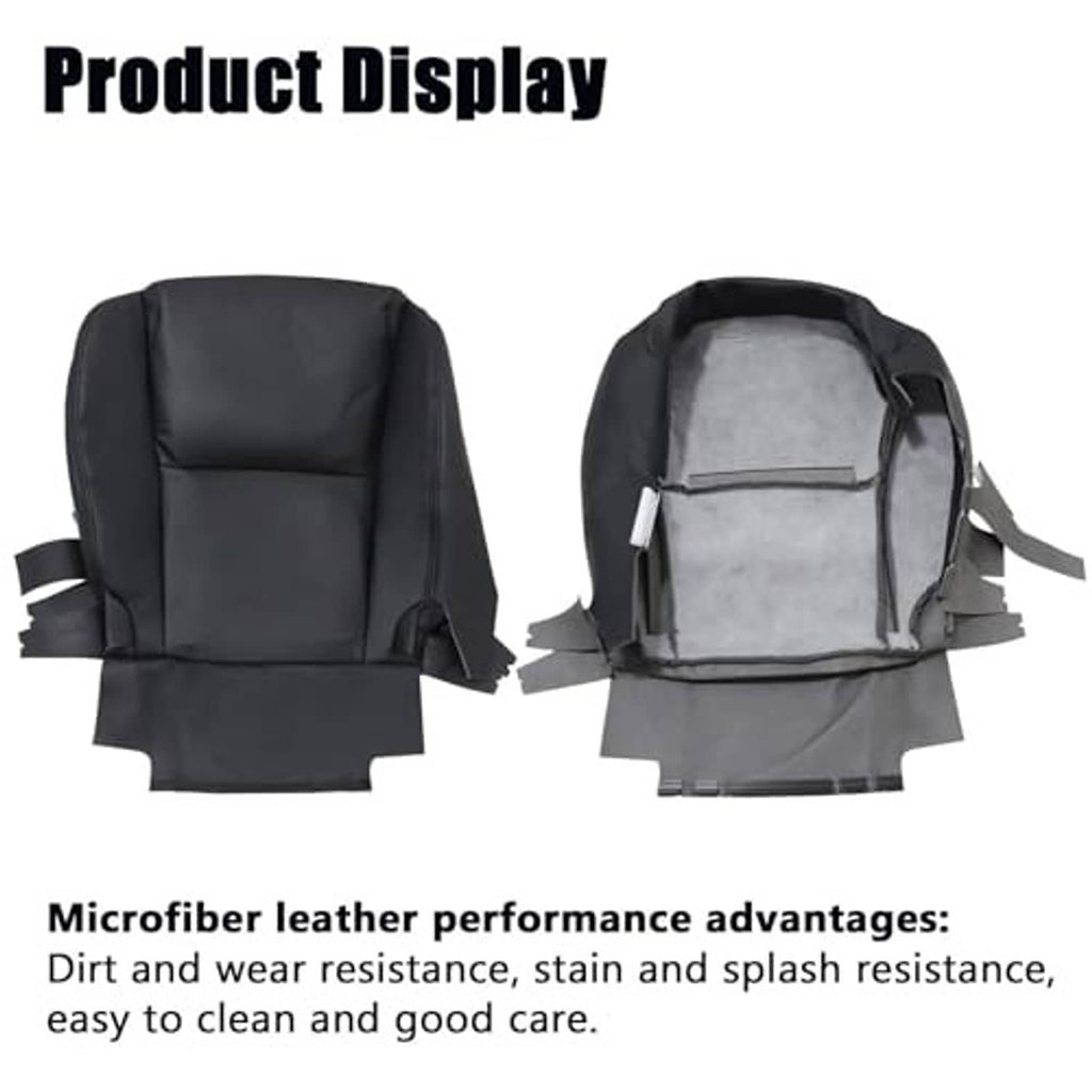 Black front seat bottom replacement cover with inner padding and fabric backing