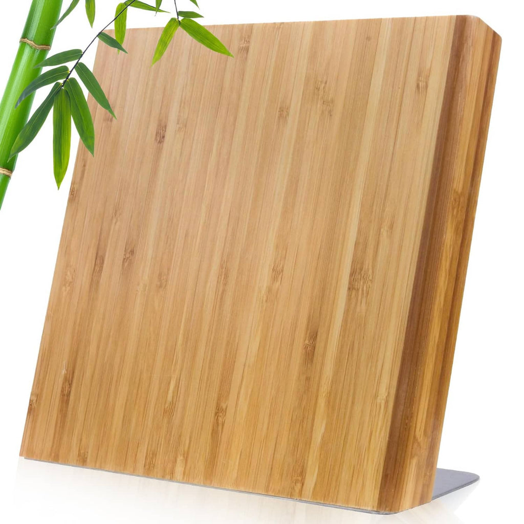 Coninx magnetic knife holder, bamboo block with angled front for knives