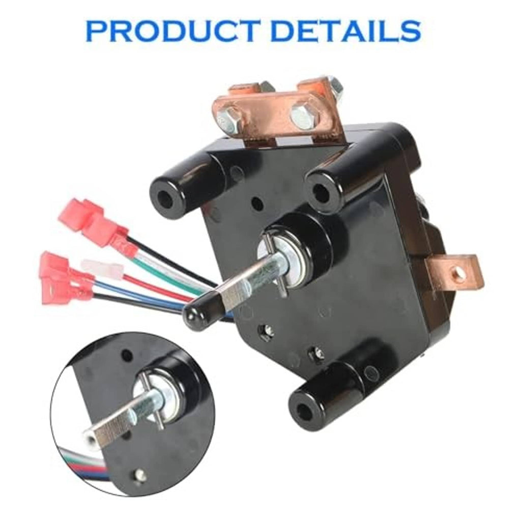 Forward/reverse golf cart switch assembly, black body with dual ports, wiring harness and terminals