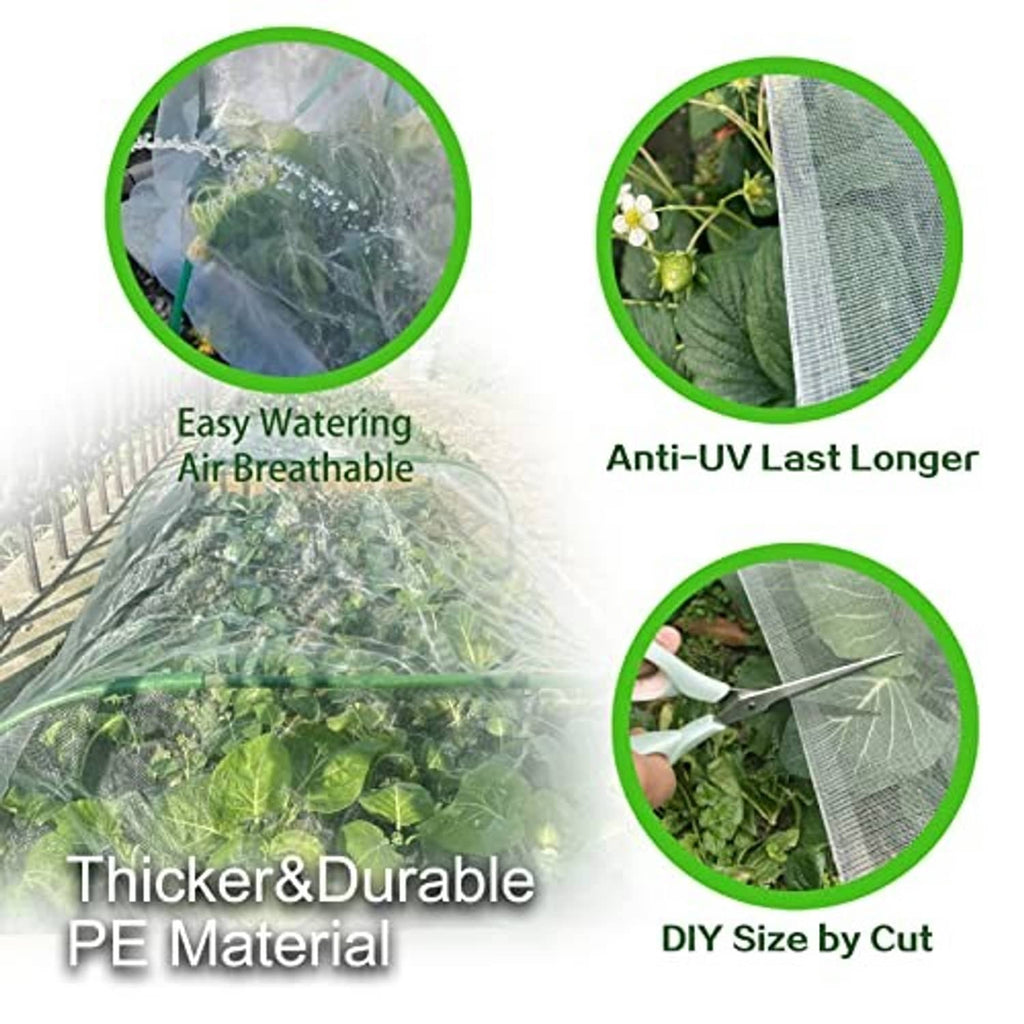 Translucent PE garden netting with fine mesh grid for breathable plant protection and shade