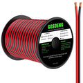 Red and black 16 AWG 2-conductor electrical wire on spool with PVC insulation, GOSDENG